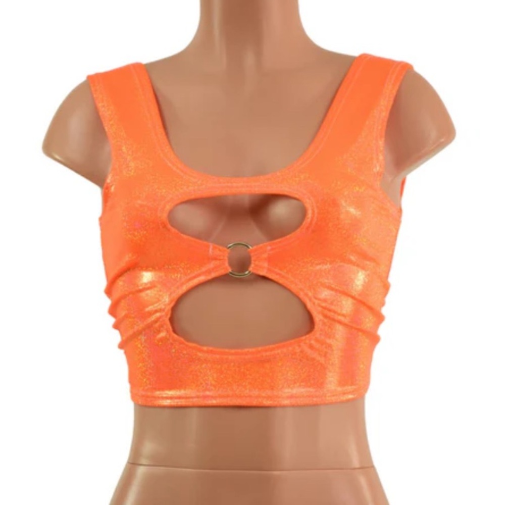 Shimmering Orange Cut-Out Top